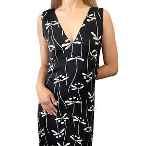 CHANEL Vintage 98P CC Mark Logo Dress Sleeveless #38 Black White Silk [106319]